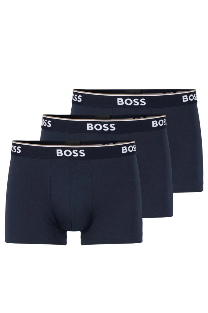 Hugo Boss 3 Pack Mens Trunk - Navy Cotton - Size Large